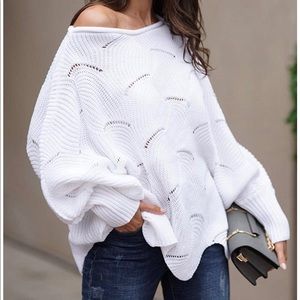 White Batwing Sweater